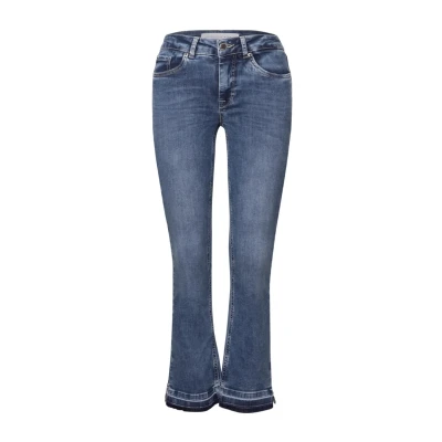 Bild av Street One Studio dam utsvängda jeans med nitar, Medium Blue Random, 32W / 28L