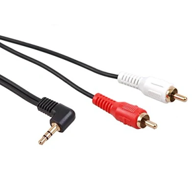 Bild av Maclean MCTV 824 Audio kontakt 3,5 mm 90 grader vinklad till 2xRCA Cinch (1 m)