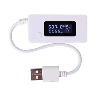 Bild av ARCELI USB amperemätare och voltmeter, vit, LCD digital skärm, batteridriven, modern stil, voltmeter amperemätare, 20,0 gram, 3,0 15,0 volt, ELECTRIC_CIRCUIT_TESTING_ENVICE