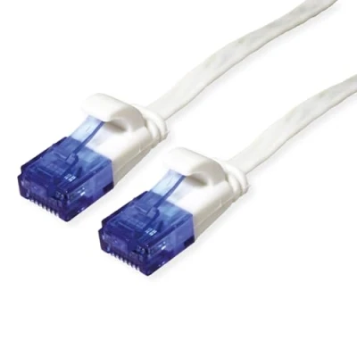 Bild av VALUE Patchkabel Kat.6A (klass EA) UTP, extra platt, vit, 1 m