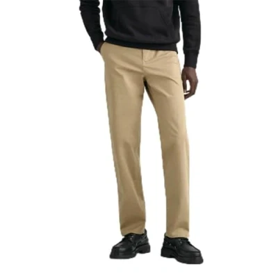 Bild av GANT Herr vanlig twill chinos klassiska byxor, Mörk kaki, standard, 33W / 36L