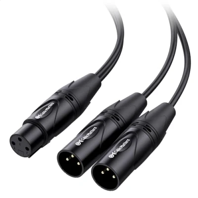 Bild av Cable Matters XLR splitterkabel, hona till 2 hane Y kabel 45 cm, mikrofon patch kabel, dubbel 3 stift splitter sladd ljudadapter