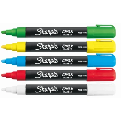 Bild av Sharpie Chalk Markers Wet Erase Kritpennor Assorterade färger 5 st