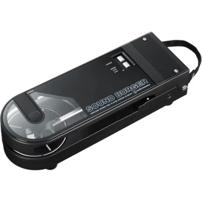 Bild av Audio Technica AT SB727 BK Tourne disque sans fil Sound Burger Portable Petit Léger Chargement USB Bluetooth Entraînement par courroie Noir