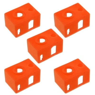 Bild av Be In Your Mind 5 st 3D skrivare värmare block silikon strumpor skydd kompatibel med E3D V6 PT100 extruderare hotend skyddande strumpa orange