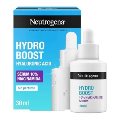 Bild av Neutrogena Hydro Boost 10% Niacinamid Serum, Fuktgivande ansiktsserum för glödande hud, Hyaluronsyra och Niacinamid, Exfolierande alla hudtyper, 30 ml