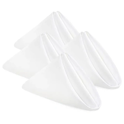 Bild av KICHLY Tygservetter 24 pack, återanvändbara, mjuka och bekväma perfekta för bjudningar användning hemma i vardagen, polyester (Vit, 50 x cm)