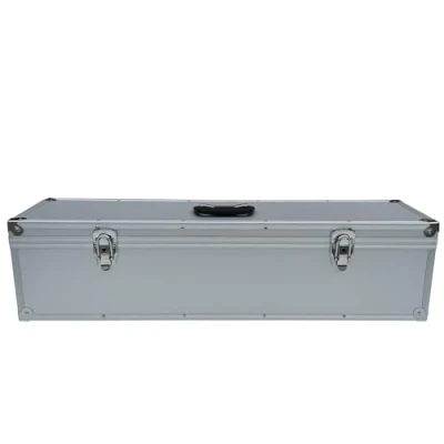 Bild av Aluminiumlåda aluminiumväska silver resväska verktygsväska förvaring tom 20 x 80 cm lock avtagbart