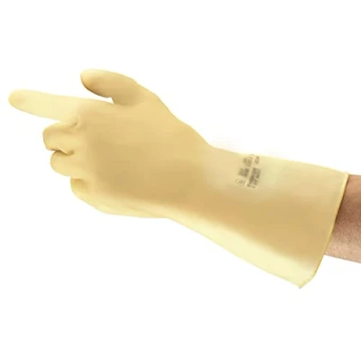 Bild av ANSELL ALPHATEC 87 137 MULTI ANVÄNDNING ARBETE, VERSATILE KEMISKA MOSTANCE, Ultra Fin och Robust Design, Latex Woman Glove, Reanvändbar, Beige, Size L (12 par)