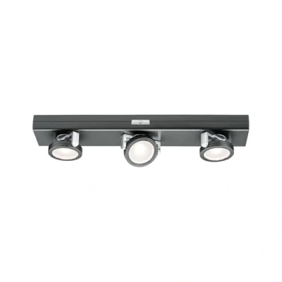 Bild av Paulmann 70636 LED möbellampa rotation 3 spot inkl. x 0,2 watt dimbar skåplampa antracit, krom matt plast 000 K