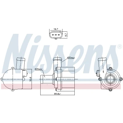 Bild av NISSENS 831116 Pompe de circulation d&#039;eau, chauffage auxiliaire 12 électrique AUDI: A4 B8 Berline, A6 C6 Avant, Q7, VOLKSWAGEN: Amarok Pick up