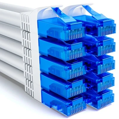 Bild av deleyCON 10x 2m CAT6 Nätverkskabel Set U UTP RJ45 CAT 6 LAN Kabel Patchkabel Ethernet DSL Switch Router Modem Repeater Patchpanel Vit