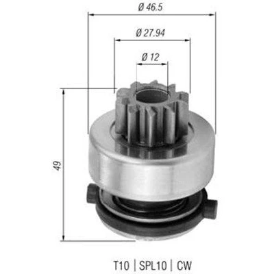 Bild av MAGNETI MARELLI 940113020357 Pignon, démarreur MERCEDES BENZ: Sprinter 2 T Van, Classe B