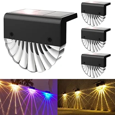 Bild av Anmossi solcellslampor utomhus,IP65 vattentät,LED solstaketlampor,2 lägen,varm vit/färg,för utomhustrappor, steg, staket, gård, uteplats och gångväg(4pack)