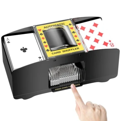Bild av Gvolatee Spelkortsblandare, automatisk kortblandning, 1 till 2 kortlekar, kortleksblandare, elektronisk kortdistributör för en, poker, Blackjack, Texas Hold&#039;em.