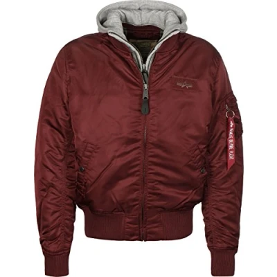 Bild av Alpha Industries MA1 DTEC Allvädersjacka, Storlek: Large, Burgundy
