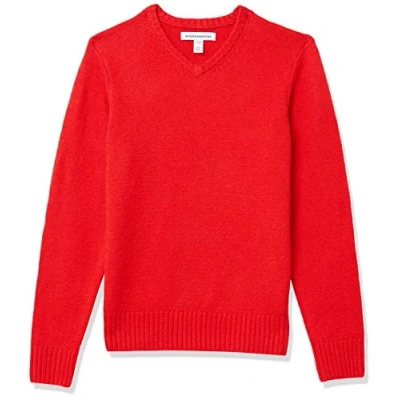 Bild av Amazon Essentials långärmad mjuk beröring v ringad tröja för män, röd, XX Large
