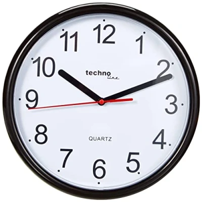 Bild av Technoline WT 600, Vägg, Quarts klocka, Circel, Svart, 25 cm