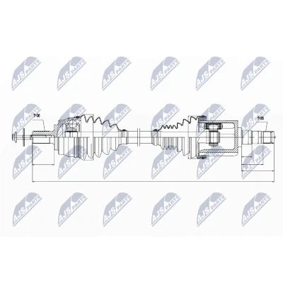Bild av NTY NPW VV 030 Arbre de transmission Essieu avant, avant gauche VOLVO: V40 3/5 portes