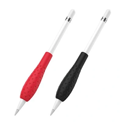 Bild av MoKo silikonfodral för Apple Pencil [Anti Rolling design, ergonomisk triangelform] mjukt hållare 1st/2nd Generation Svart + Röd