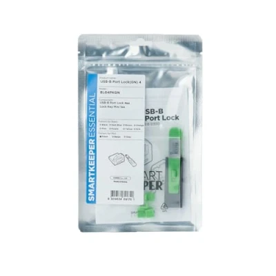 Bild av Smartkeeper BL04PKGY, Portblockerare + nyckel, USB Typ B, Grön, Plast, 1 styck, Polypåse