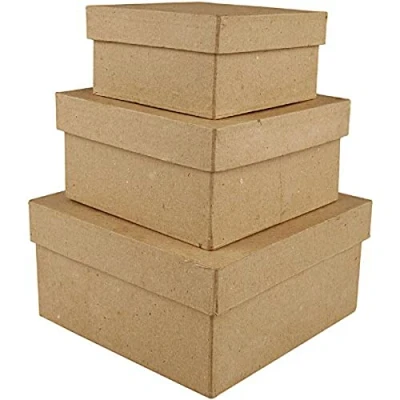 Bild av Creativ Company Square Boxes Papier mache 3pcs.