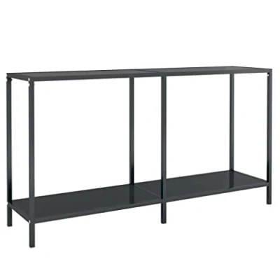 Bild av vidaXL Konsolbord svart 140x35x75,5 cm härdat glas