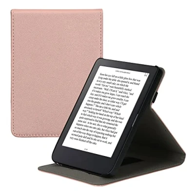 Bild av kwmobile fodral kompatibelt med Kobo Clara 2E / Tolino Shine 4 rem + stativ roséguld