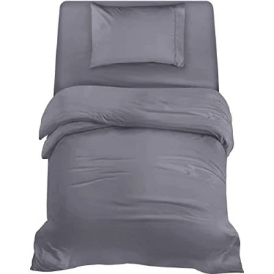 Bild av Utopia Bedding 3 Piece Sängkläder Set Mjuk borstad Microfiber Polyester Påslakan (135x200cm), Spännlakan (90x190cm) med Kuddfodral (50x75cm), Grå