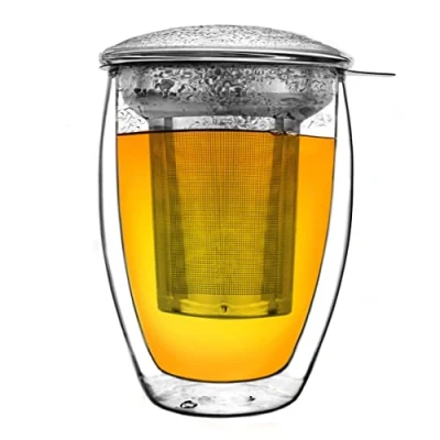 Bild av Creano dubbelväggigt teglas med rostfritt stål filter och glaslock 400 ml