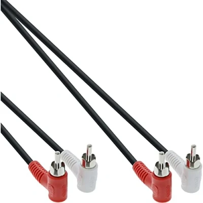Bild av InLine® 1,2 m 2 x Cinch Jack till 90 graders kabel
