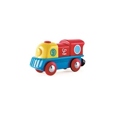 Bild av Hape Brave Little Engine, Button Operated Multi Coloured Train, Exceptional Battery Powered Red, Yellow + Blue Finish