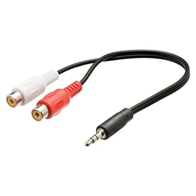 Bild av Valueline VLAP22250B02 stereoljudkabel 3,5 mm telekontakt till 2 x RCA uttag 20 cm