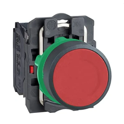 Bild av Schneider Electric Harmony push button complete with spring return and flat touch surface in red color 1xnc xb5aa42
