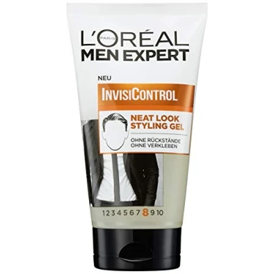 Bild av L&#039;Oréal män Expert Neat Look Styling Gel för män, hårgel välvårdade och naturliga hårstylingar, hårstyling en matt finish, InvisiControl, 1 x 150 ml