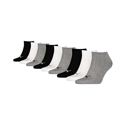 Bild av Puma Unisex sneakersstrumpor (3 pack), Grå/vit/svart, one size