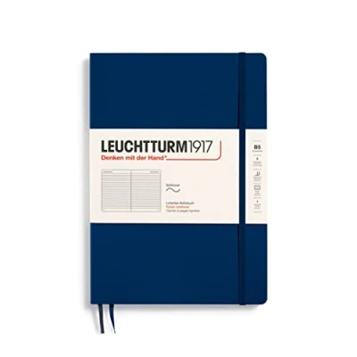Bild av LEUCHTTURM1917 349300 Anteckningsbok sammansättning (B5), mjukt omslag, 123 numrerade sidor, linjerad, marin