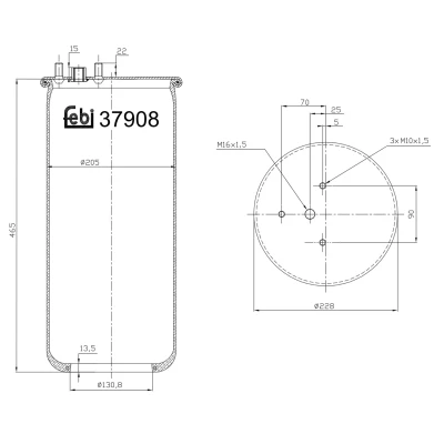Bild av FEBI BILSTEIN 37908 Soufflet à air, suspension pneumatique DAF: CF 85