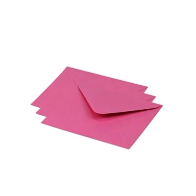 Bild av Clairefontaine Ref 60157C pollenkuvert (paket med 20) 125 x 138 mm storlek, 120 gsm papper, gummerad tätning, bläckstråleskrivare och laserskrivarkompatibel, syrafri intensiv rosa