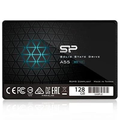 Bild av Silicon Power SSD 128GB 3D NAND A55 SLC Cache Performance Boost 2.5 inch SATA III 7mm (0.28&quot;) Internal Solid State Drive
