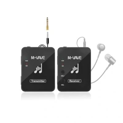 Bild av M Vave WP9 trådlöst in ear monitorsystem, 2,4 GHz sändare och mottagare, clip on design, USB uppladdningsbar, svart