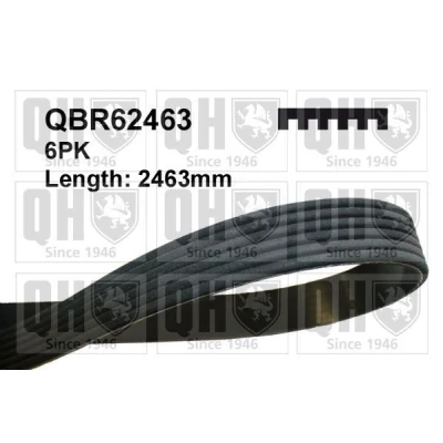 Bild av QUINTON HAZELL QBR62463 Courroie Poly V 2463 6 AUDI: A4 B7 Avant, A6 C6 Berline, MERCEDES BENZ: Classe S SL Cabriolet