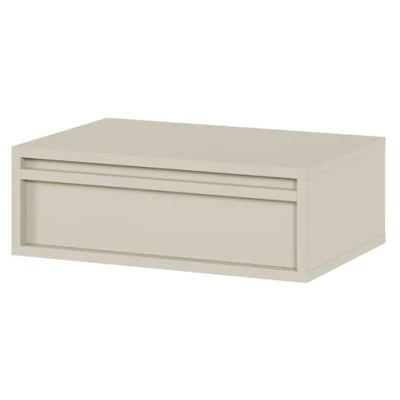 Bild av Selsey Hängande sängbord sidobord med låda 50 cm Nattbord Beige Grå Evo