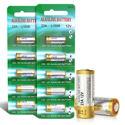 Bild av 23 A 12 V alkaliska batterier A23S MN21/23 L1028 A23 batteri 10 stycken 【3 års garanti】