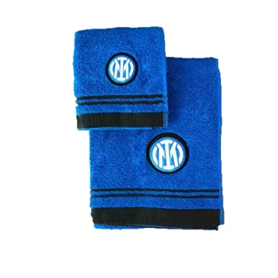 Bild av Inter 1+1 svamp handduk set, Ansikte 60 x 100 + gäst 40 60, Material 100% bomull Officiell FC International Milan