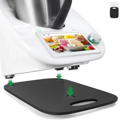 Bild av Inwee glidbräda för Thermomix TM6 TM5, snabbt rörlig skjutbräda Vorwerk, med handtag, köksmaskin TM5 tillbehör underlag bräda (svart)