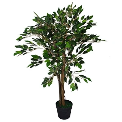 Bild av Konstgjort lövträd/växt, mörkgrön fikus, 90 cm