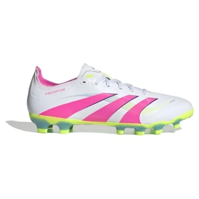 Bild av adidas Performance Predator League Fotbollsskor fasta dobbar, Storlek: 40, White/lucid pink/lucid lemon Konstmaterial
