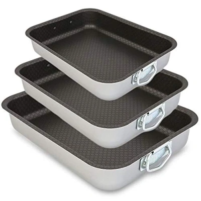 Bild av Space Home Set med 3 Ugnsform Genny Handtag Trippel non stick Beläggning Aluminium