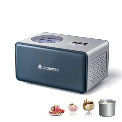 Bild av AAOBOSI 2,1 l glassmaskin med 4 lägen, 3 i 1 glassmaskin, ingen förfrysning inbyggd kompressor, frost yoga, för hemmet, digital display, timer, rostfritt stål